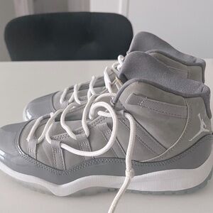 Jordan Gray and White High-Top Sneakers